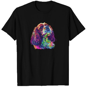 Discover Cavalier King Charles Spaniel Illustration Rainbow T Shirts