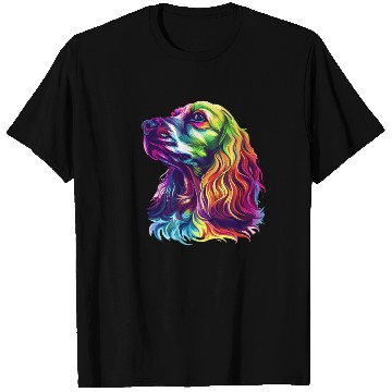 Discover Colorful Cocker Spaniel Portrait Art T Shirts