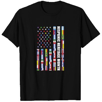 Discover Hispanic Heritage month USA Flag all Countries T Shirts
