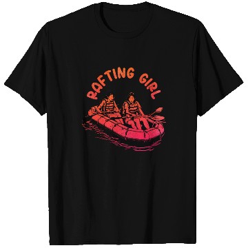Discover Rafting Girl Paddling Wild River White Water T Shirts