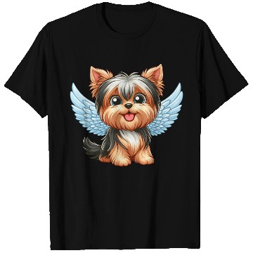 Discover Cute Yorkshire Terrier with angel wings T Shirts