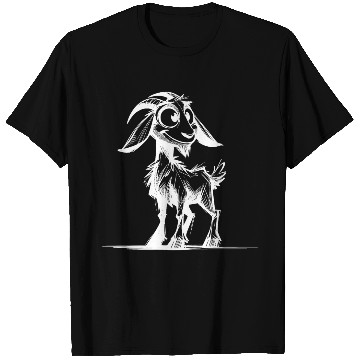 Discover Grinning Goat Pencil Sketch Drawing T Shirts