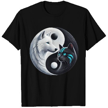 Discover Wolf & Cheshire Yin-Yang T Shirts