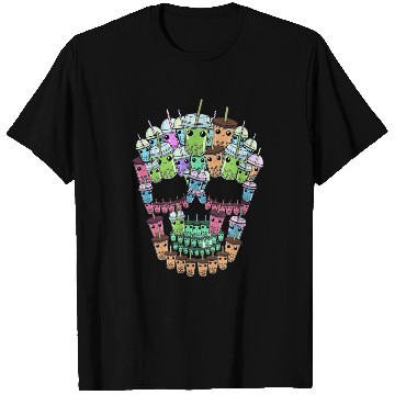 Discover Bubble Tea Skull T Shirts Men Boba Tea