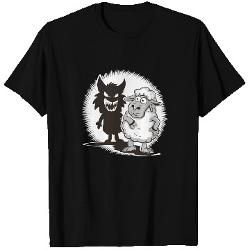 Discover Unique Comic Sheep and Wolf Shadow for a Sheep T Shirts