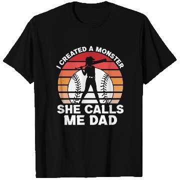 Discover Calls Me Softball Dad Funny Daddy Father's Day T Shirts