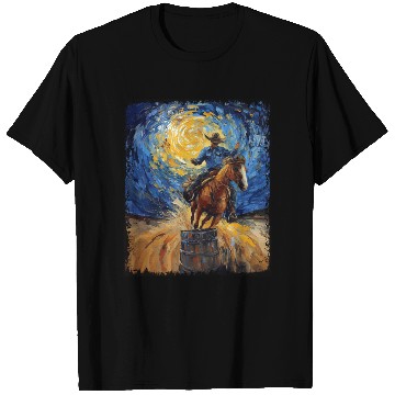Discover Barrel Racer Barrel Racing Rodeo Starry Night Pain T Shirts