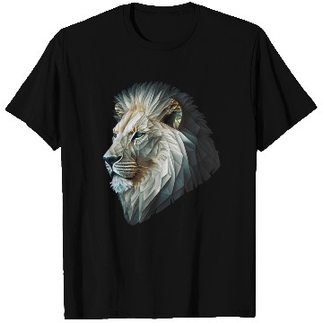Discover Polygon Animal Print White T Shirts