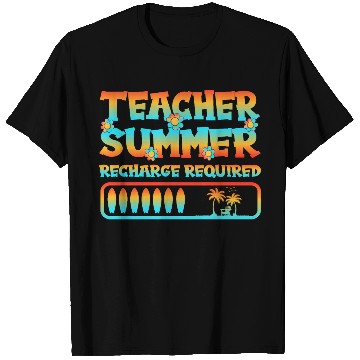 Discover Teacher Summer Recharge Required Vacation Day sun T Shirts
