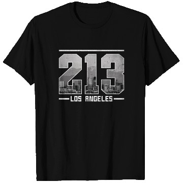 Discover Los Angeles 213 Area Code California Skyline T Shirts