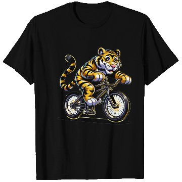 Discover Cute Cyclist Tiger T Shirts