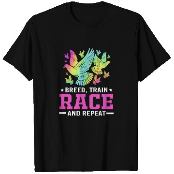 Discover Retro Breed Train Race And Repeat Funny Pigeon T Shirts