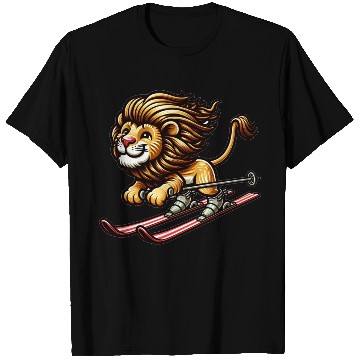Discover Cute Skier Lion T Shirts