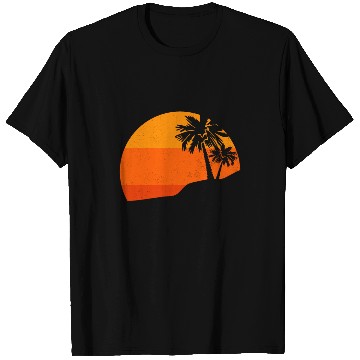 Discover Sunset Palm Trees Retro Tropical Vibes T Shirts