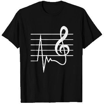 Discover Music Clef Note Violin Treble Sound Pulse ECG T Shirts