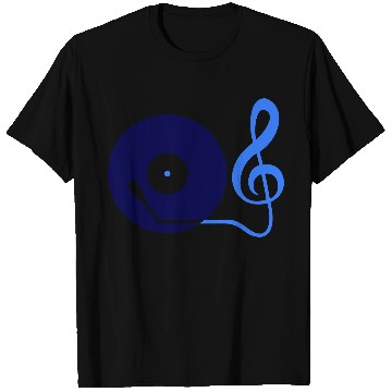 Discover Music Clef Note Record Plate Vinyl DJ Party Treble T Shirts