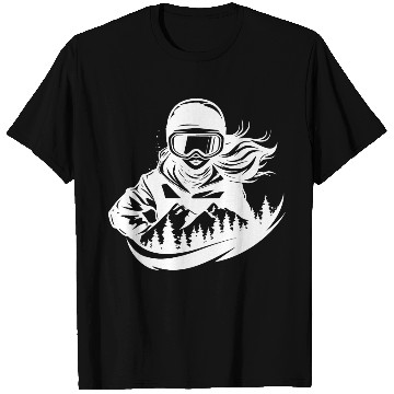 Discover Snowboarding Girl Sketch T Shirts