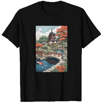 Discover Serenity Under Cherry Blossoms- Japanese castle T Shirts