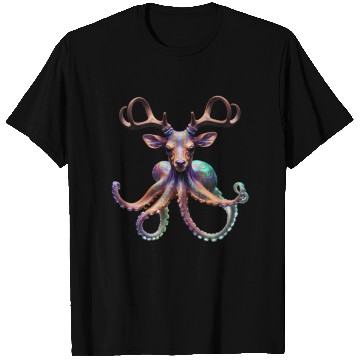 Discover Psychedelic deer octopus with antlers T Shirts