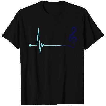Discover Music Clef Note Violin Treble Sound Pulse ECG T Shirts