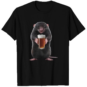 Discover Mole Drinking Beer Realistic T Shirts