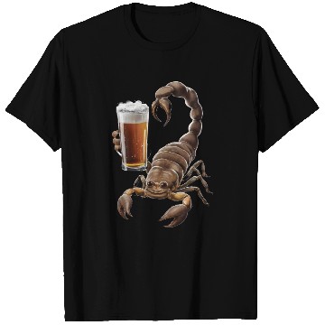 Discover Scorpion Drinking Beer Realistic T Shirts