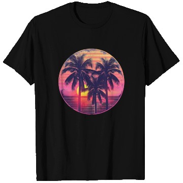 Discover Palm Trees In The Sunset T Shirts