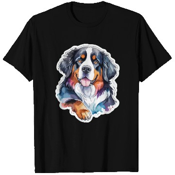 Discover Bernese Mountain Dog Watercolor T Shirts