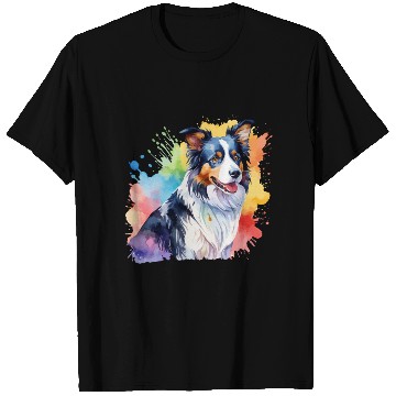 Discover Border Collie Watercolor T Shirts