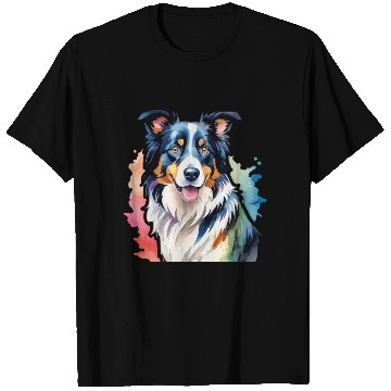 Discover Border Collie Watercolor T Shirts