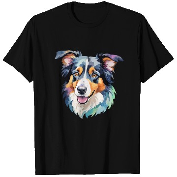 Discover Border Collie Watercolor T Shirts