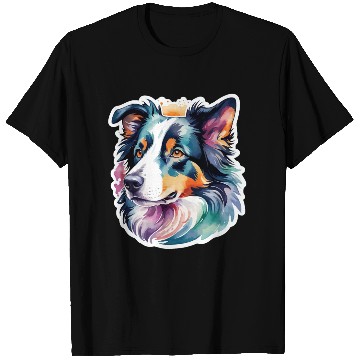 Discover Border Collie Watercolor T Shirts
