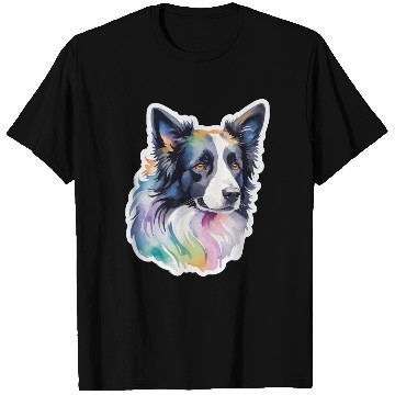 Discover Border Collie Watercolor T Shirts