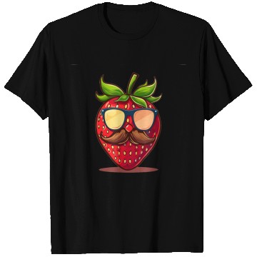 Discover Strawberry Sunglasses Mustache Fruits T Shirts