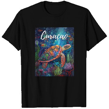 Discover Curacao Turtle Caribbean Vintage T Shirts