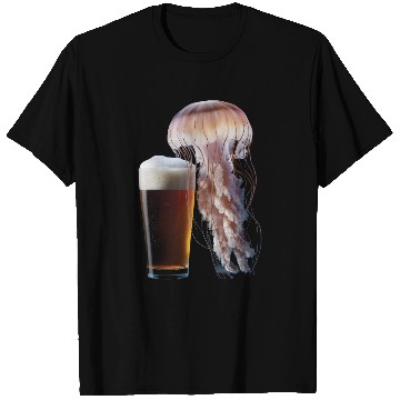 Discover Jellyfish Drinking Beer Realistic T Shirts