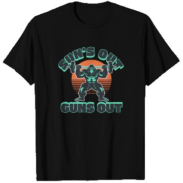 Discover Suns Out Guns Out Beach Summer Funny Gym Workout T Shirts
