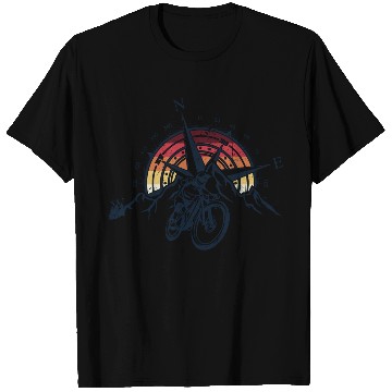 Discover Compass and Mountains Bike T Shirts