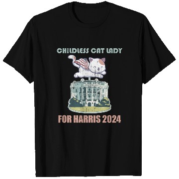 Discover Childless cat lady for Harris 2024 T Shirts