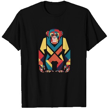 Discover Colorful Geometric Monkey Art T Shirts