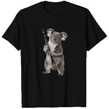 Discover Koala Playing Clarinet Realistic T Shirts