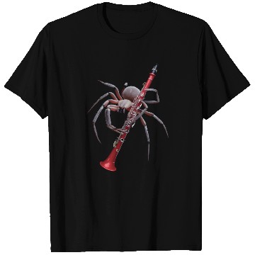 Discover Spider Playing Clarinet Realistic T Shirts