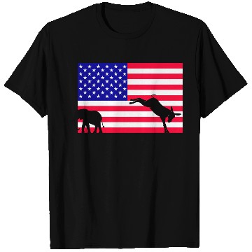 Discover Donkey kicking out the elephant, US Election 2024 T Shirts