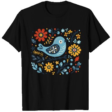 Discover Bird in Flowers T Shirts