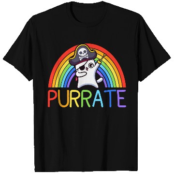 Discover pirate cat dabing purrate cool eye hook patch cat T Shirts
