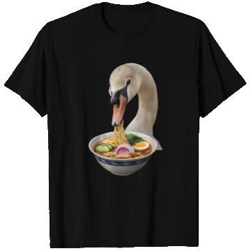 Discover Swan Eating Ramen Realistic T Shirts