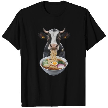 Discover Cow Eating Ramen Realistic T Shirts