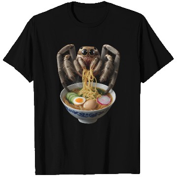 Discover Spider Eating Ramen Realistic T Shirts