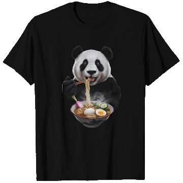 Discover Panda Eating Ramen Realistic T Shirts