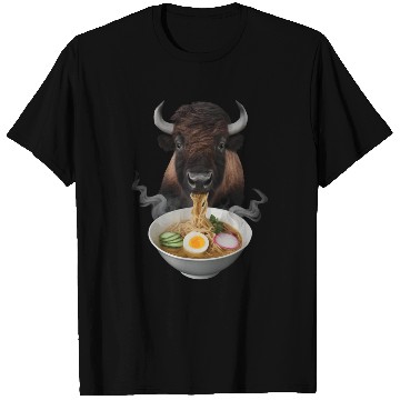 Discover Bison Eating Ramen Realistic T Shirts